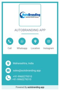AutoBranding App's clickable Pdf_Business_Card